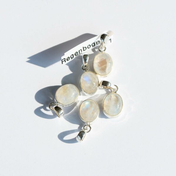 Regebogen Mondstein weisser Labradorit silberschmuck
