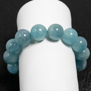 Aquamarin Armband 14 mm.