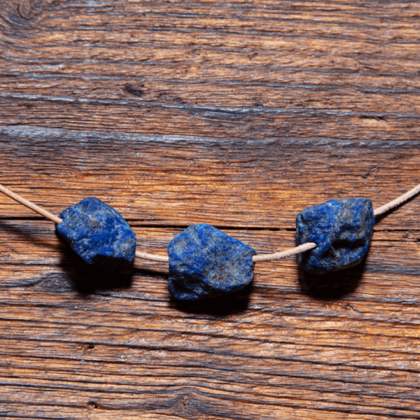 Lapislazuli Afghanistan Rohstein Gebohrt 20 mm