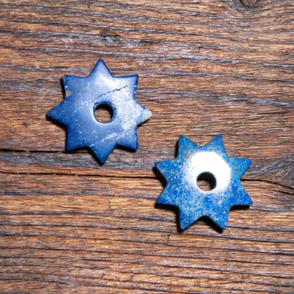Lapis Lazuli Stern gebohrt 35mm