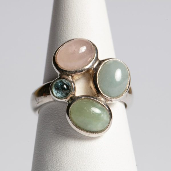 Silberring mit Aquamarin, Morganit