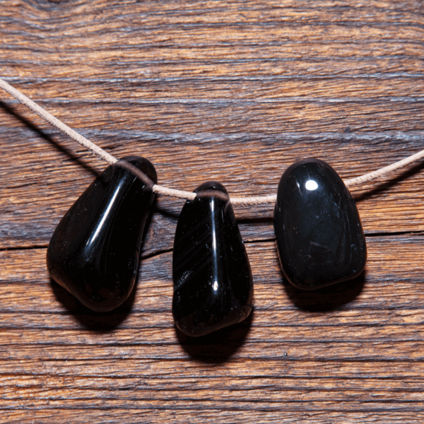 Obsidian Trommelstein Gebohrt 30-35 mm