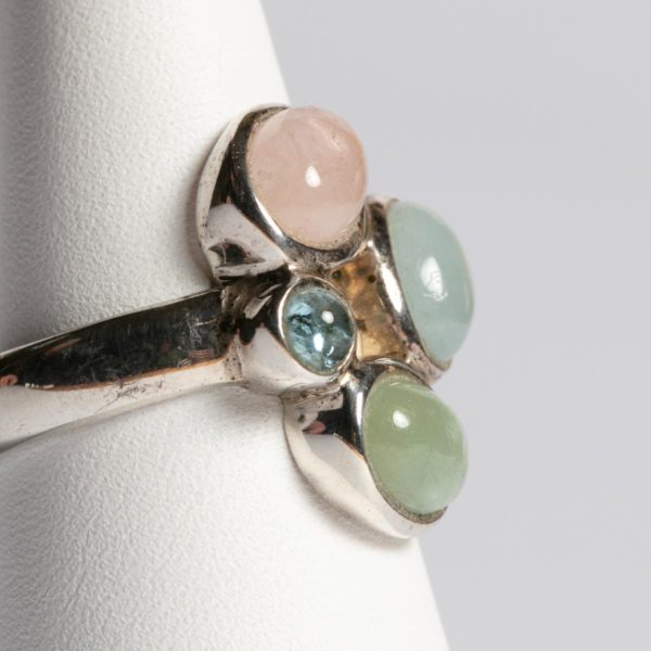 Silberring mit Aquamarin, Morganit