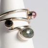 Silberring mit Aquamarin, Rubellit