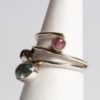 Silberring mit Aquamarin, Rubellit