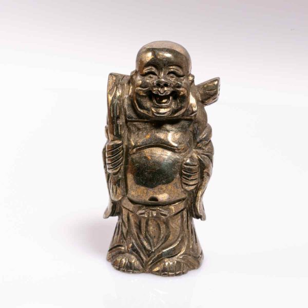 Pyrit happy Buddha Grösse 4,4x3,2x9,2 cm Maße: 270 gram