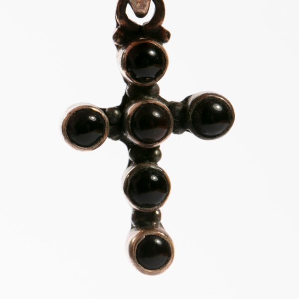 Obsidian Kreuz Silber Anhänger