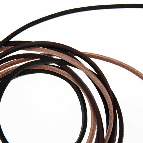 Lederband-Fett Breite 3 mm, Länge 1 m, Farbe Schwarz