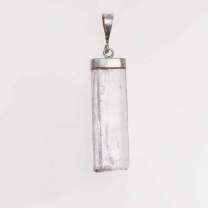 Kunzit Silber Anhänger. Maße exkl. Öse: 40 x 12 x 6 mm