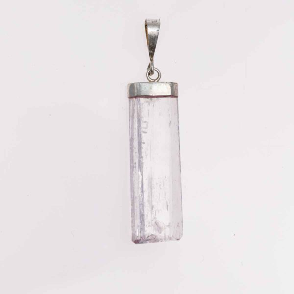 Kunzit Silber Anhänger. Maße exkl. Öse: 40 x 12 x 6 mm