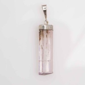 Kunzit Silber Anhänger. Maße exkl. Öse: 37 x 11 mm