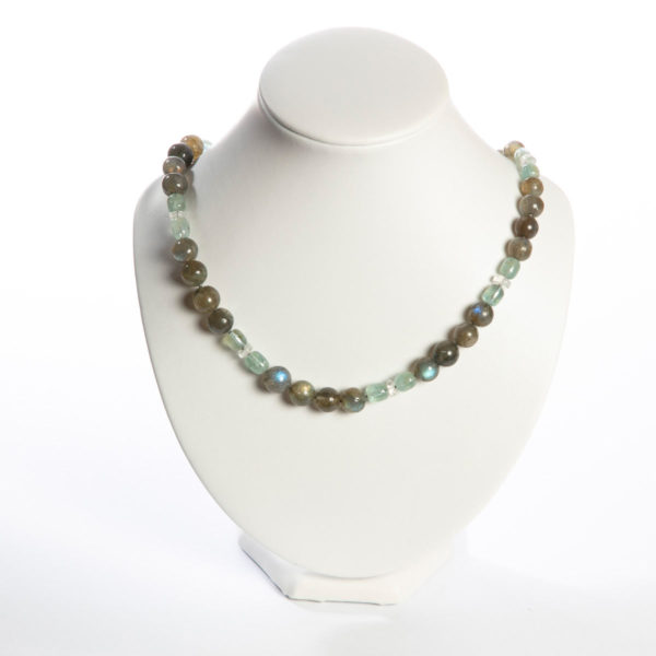 Labradorit, Aquamarin Kette