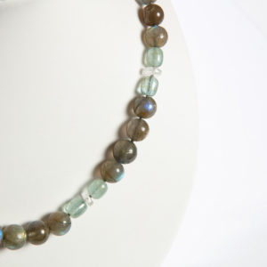 Labradorit, Aquamarin Kette