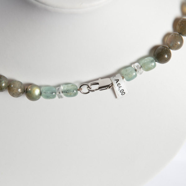 Labradorit, Aquamarin Kette
